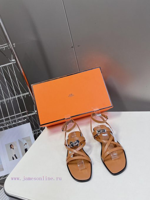 Hermes 2024 Spring/Summer New Kelly SandalsThe Kelly hardware buckle, which is the only strafhtjnl2a - Image 2