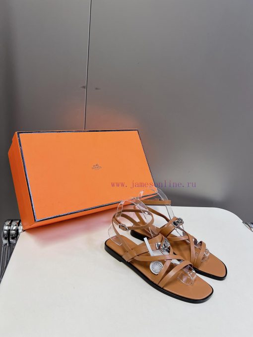 Hermes 2024 Spring/Summer New Kelly SandalsThe Kelly hardware buckle, which is the only strafhtjnl2a - Image 3