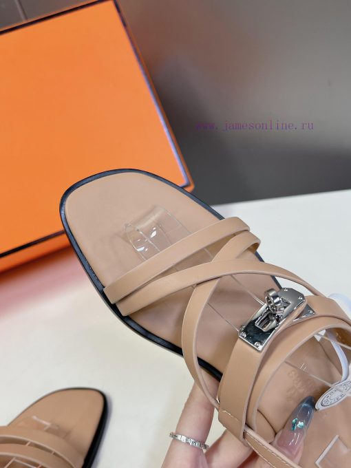Hermes 2024 Spring/Summer New Kelly SandalsThe Kelly hardware buckle, which is the only straxcz5701b - Image 8