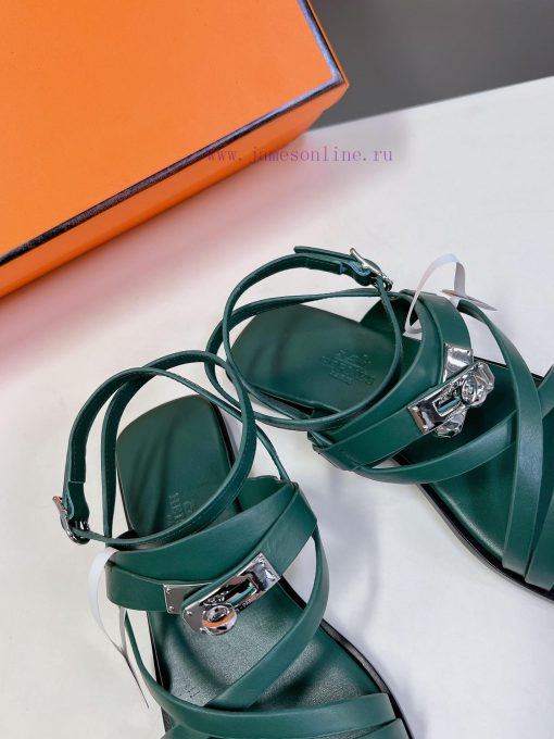 Hermes 2024 Spring/Summer New Kelly SandalsThe Kelly hardware buckle, which is the only strasazqdq6u - Image 10