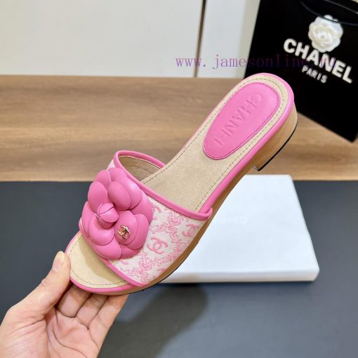 Top tierSynchronized Solid Wood Thick Bottom Slippers 2024 Summer New Chanel Camellia Cool Svwa8asz0 - Image 8