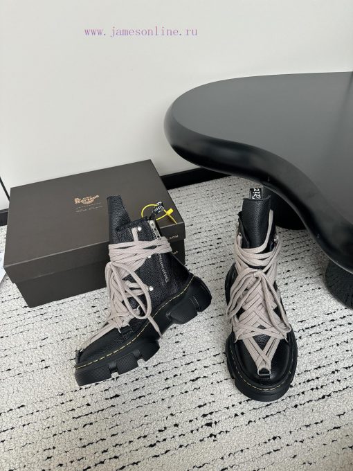 Rickowens x Dr. Martens Co branded 24 New Strap Thick Bottom Height Boosting Martin BootsThehda6168c - Image 7