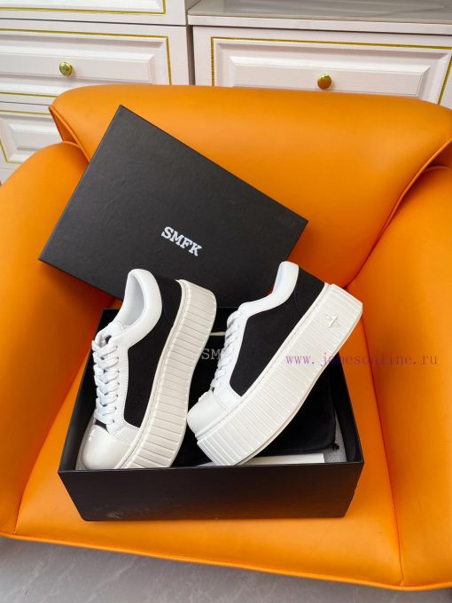 . SMFK China-Chic Tide 24ss, the latest popular cross flower big head thick soled derby shoepakwfcvv - Image 5
