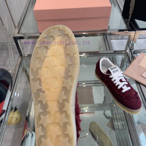 Miu Miu 2024s new retro distressed fringed canvas shoesThis Miu Miu sports shoe cleverly expigxamkiy - Image 10