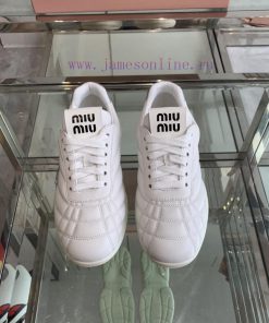 Miu Miu 2024SS new thick soled casual height increasing white shoes, Miu Miu's new 'comfort 8v7vwu51