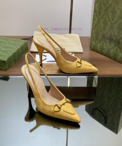2024 G Home New GUcc 𝐢 Horseneck Buckle Open Heel Shallow Mouth Sandals Cat Heel G Flower Sanir0tdvf