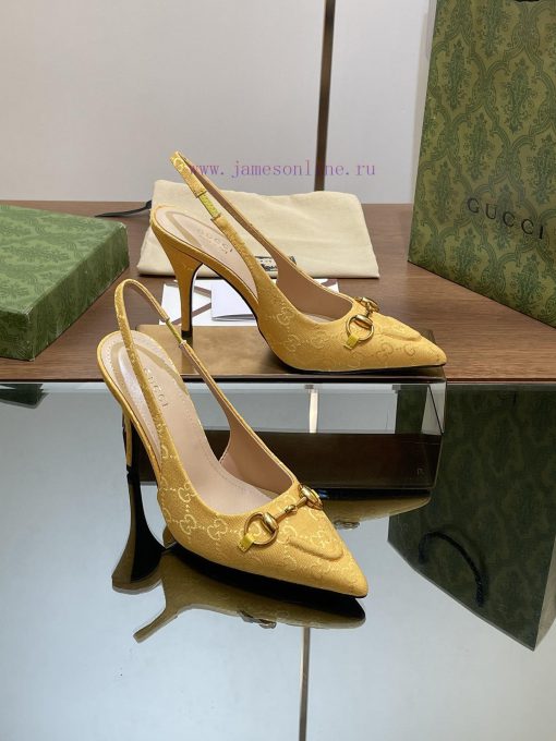 2024 G Home New GUcc 𝐢 Horseneck Buckle Open Heel Shallow Mouth Sandals Cat Heel G Flower Sanir0tdvf