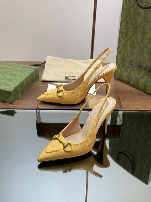 2024 G Home New GUcc 𝐢 Horseneck Buckle Open Heel Shallow Mouth Sandals Cat Heel G Flower Sanir0tdvf - Image 4