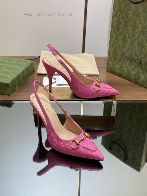 2024 G Home New GUcc 𝐢 Horseneck Buckle Open Heel Shallow Mouth Sandals Cat Heel G Flower Sa8f6xt70d - Image 2
