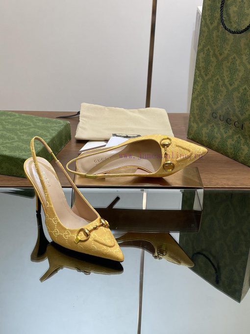 2024 G Home New GUcc 𝐢 Horseneck Buckle Open Heel Shallow Mouth Sandals Cat Heel G Flower Sanir0tdvf - Image 7