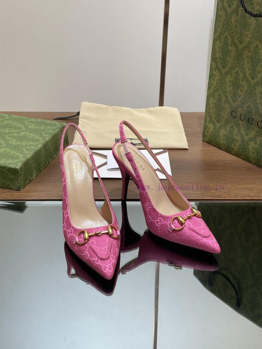 2024 G Home New GUcc 𝐢 Horseneck Buckle Open Heel Shallow Mouth Sandals Cat Heel G Flower Sa8f6xt70d - Image 5