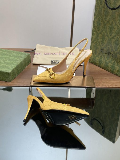 2024 G Home New GUcc 𝐢 Horseneck Buckle Open Heel Shallow Mouth Sandals Cat Heel G Flower Sanir0tdvf - Image 10
