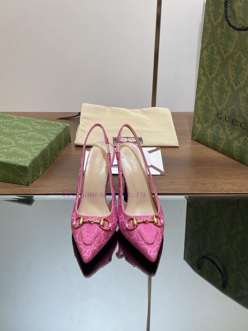2024 G Home New GUcc 𝐢 Horseneck Buckle Open Heel Shallow Mouth Sandals Cat Heel G Flower Sa8f6xt70d - Image 6