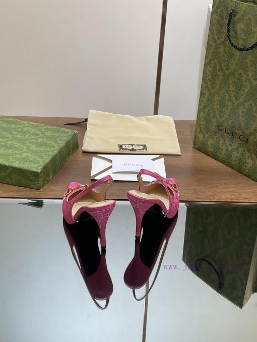 2024 G Home New GUcc 𝐢 Horseneck Buckle Open Heel Shallow Mouth Sandals Cat Heel G Flower Sa8f6xt70d - Image 9