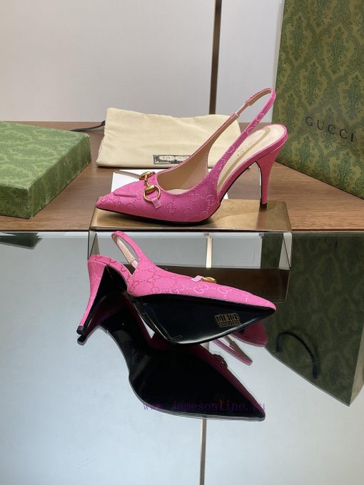 2024 G Home New GUcc 𝐢 Horseneck Buckle Open Heel Shallow Mouth Sandals Cat Heel G Flower Sa8f6xt70d - Image 10