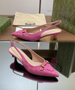 2024 G Home New GUcc 𝐢 Horseneck Buckle Open Heel Shallow Mouth Sandals Cat Heel G Flower Sae1g7x2vv