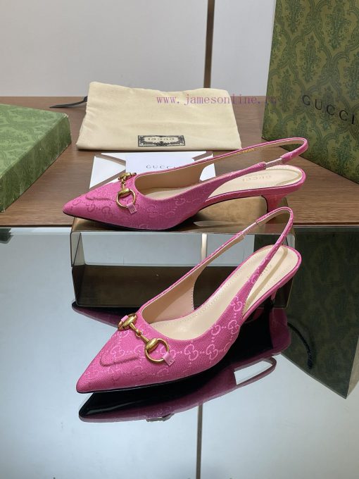 2024 G Home New GUcc 𝐢 Horseneck Buckle Open Heel Shallow Mouth Sandals Cat Heel G Flower Sae1g7x2vv - Image 4