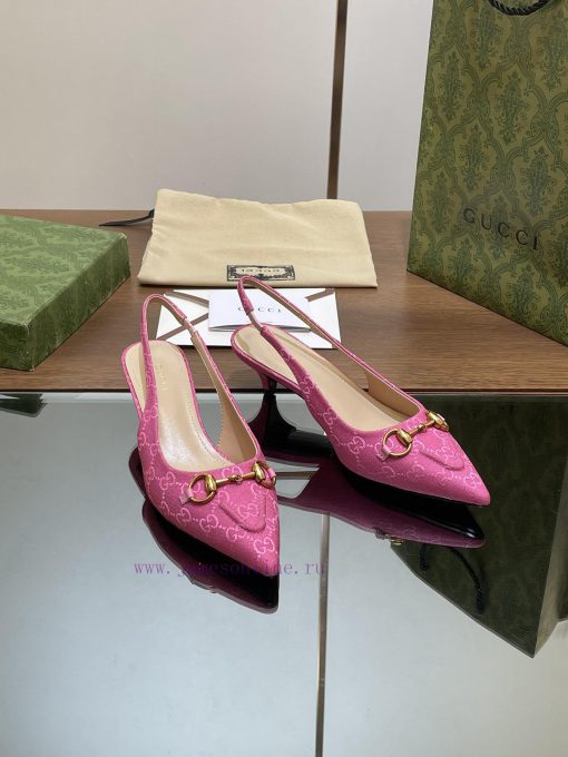 2024 G Home New GUcc 𝐢 Horseneck Buckle Open Heel Shallow Mouth Sandals Cat Heel G Flower Sae1g7x2vv - Image 5