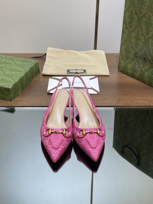 2024 G Home New GUcc 𝐢 Horseneck Buckle Open Heel Shallow Mouth Sandals Cat Heel G Flower Sae1g7x2vv - Image 6