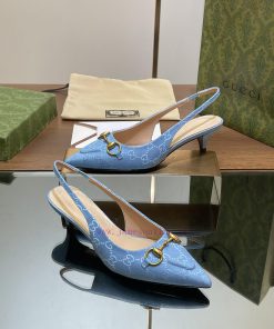 2024 G Home New GUcc 𝐢 Horseneck Buckle Open Heel Shallow Mouth Sandals Cat Heel G Flower Sajltubpw1