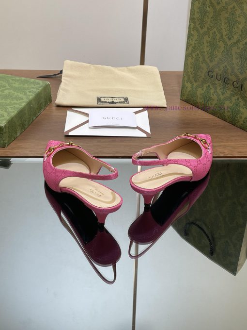 2024 G Home New GUcc 𝐢 Horseneck Buckle Open Heel Shallow Mouth Sandals Cat Heel G Flower Sae1g7x2vv - Image 9