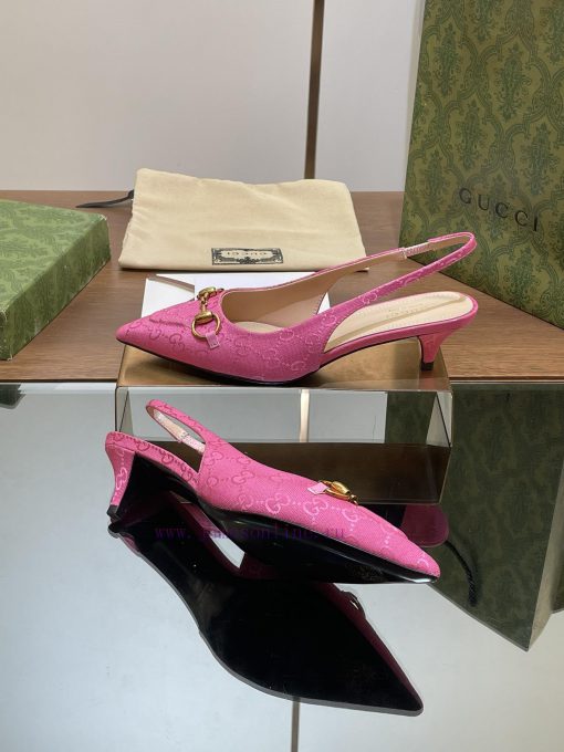 2024 G Home New GUcc 𝐢 Horseneck Buckle Open Heel Shallow Mouth Sandals Cat Heel G Flower Sae1g7x2vv - Image 10