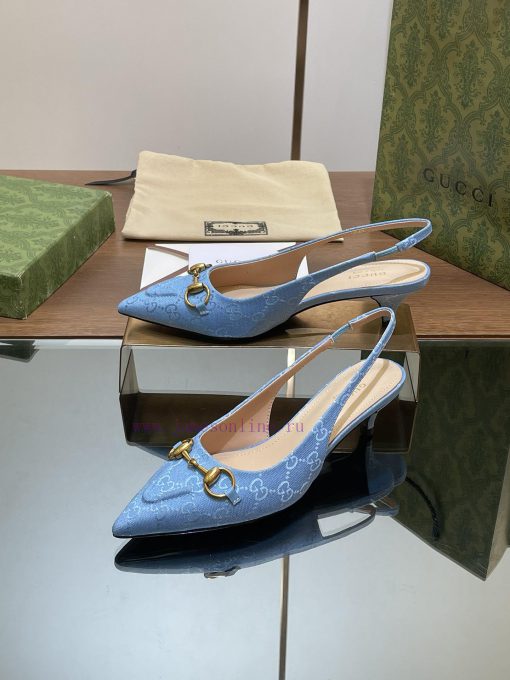 2024 G Home New GUcc 𝐢 Horseneck Buckle Open Heel Shallow Mouth Sandals Cat Heel G Flower Sajltubpw1 - Image 4
