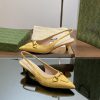 2024 G Home New GUcc 𝐢 Horseneck Buckle Open Heel Shallow Mouth Sandals Cat Heel G Flower Saqt2cevj5
