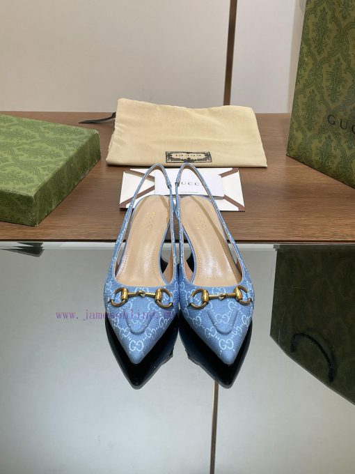 2024 G Home New GUcc 𝐢 Horseneck Buckle Open Heel Shallow Mouth Sandals Cat Heel G Flower Sajltubpw1 - Image 6