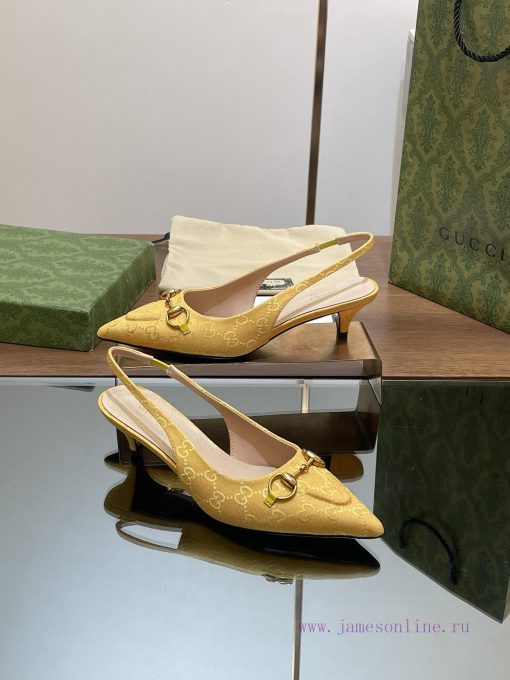 2024 G Home New GUcc 𝐢 Horseneck Buckle Open Heel Shallow Mouth Sandals Cat Heel G Flower Saqt2cevj5 - Image 2