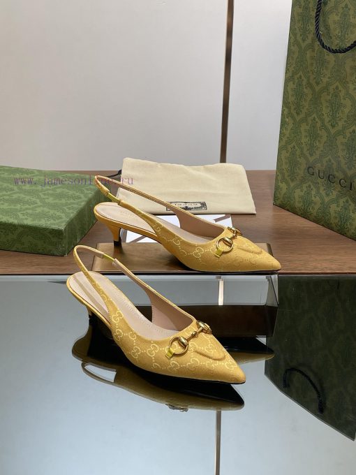 2024 G Home New GUcc 𝐢 Horseneck Buckle Open Heel Shallow Mouth Sandals Cat Heel G Flower Saqt2cevj5 - Image 3