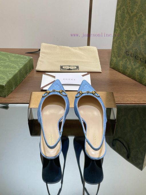2024 G Home New GUcc 𝐢 Horseneck Buckle Open Heel Shallow Mouth Sandals Cat Heel G Flower Sajltubpw1 - Image 8