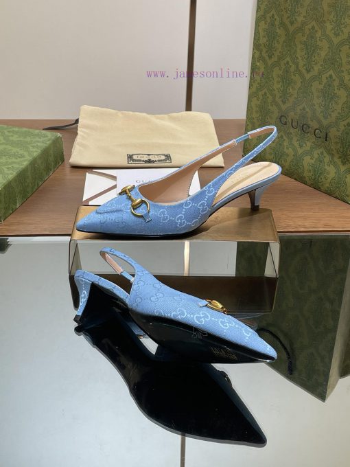 2024 G Home New GUcc 𝐢 Horseneck Buckle Open Heel Shallow Mouth Sandals Cat Heel G Flower Sajltubpw1 - Image 10