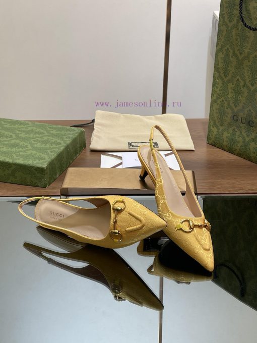 2024 G Home New GUcc 𝐢 Horseneck Buckle Open Heel Shallow Mouth Sandals Cat Heel G Flower Saqt2cevj5 - Image 8