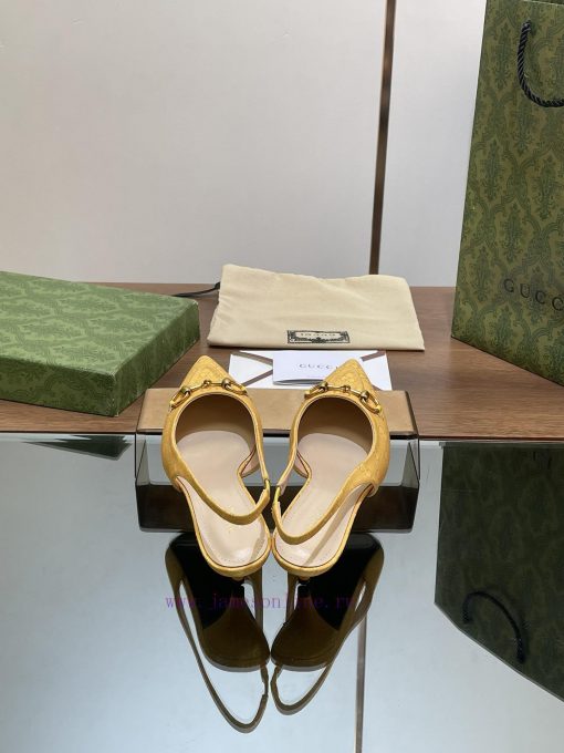 2024 G Home New GUcc 𝐢 Horseneck Buckle Open Heel Shallow Mouth Sandals Cat Heel G Flower Saqt2cevj5 - Image 9