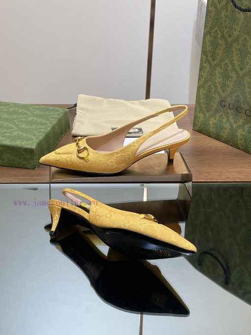2024 G Home New GUcc 𝐢 Horseneck Buckle Open Heel Shallow Mouth Sandals Cat Heel G Flower Saqt2cevj5 - Image 10