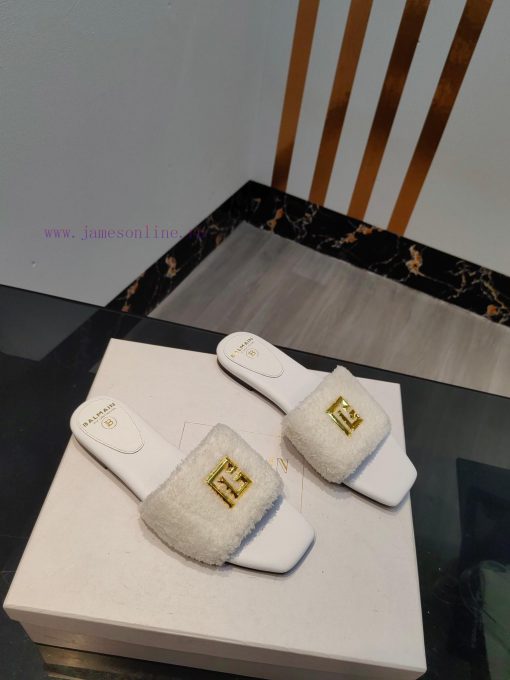 Out, Balmain 2024 Spring/Summer Fashion Flat SlippersBrand Balmain 𝘽𝙖𝙡𝙢𝙖𝙞𝙣 by French fashion1e6hkis3 - Image 3