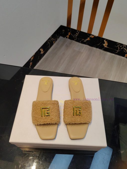 Out, Balmain 2024 Spring/Summer Fashion Flat SlippersBrand Balmain 𝘽𝙖𝙡𝙢𝙖𝙞𝙣 by French fashionwubezkny - Image 2