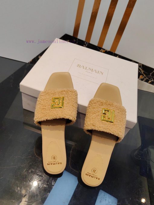 Out, Balmain 2024 Spring/Summer Fashion Flat SlippersBrand Balmain 𝘽𝙖𝙡𝙢𝙖𝙞𝙣 by French fashionwubezkny - Image 9