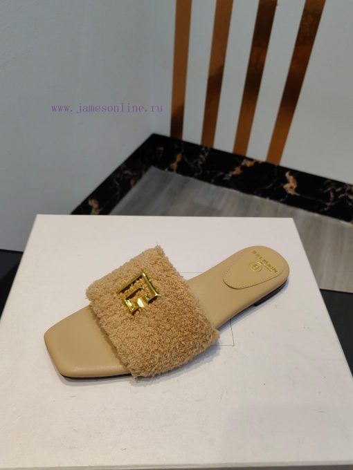 Out, Balmain 2024 Spring/Summer Fashion Flat SlippersBrand Balmain 𝘽𝙖𝙡𝙢𝙖𝙞𝙣 by French fashionwubezkny - Image 10