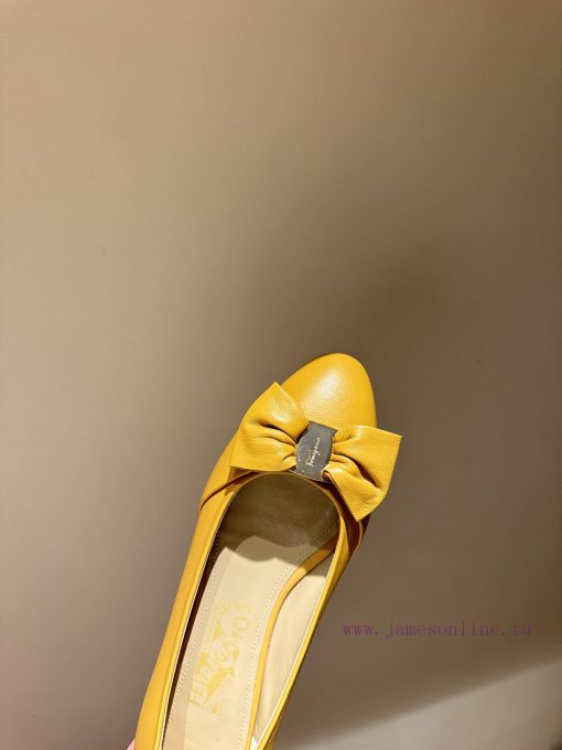 FERRAGAM * 24/Early Spring New Ferragamo Flat Single Shoes, this year's hot bow paired with c6d7iao2 - Image 5
