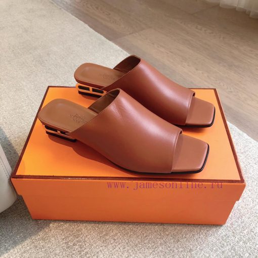 Hermes...  2.5cm flat bottomed slippers2024 New Products+Explosive SeriesGenuine leather out58rt77wg