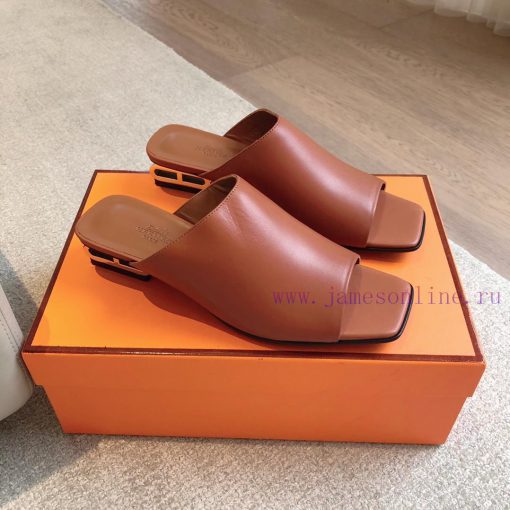Hermes...  2.5cm flat bottomed slippers2024 New Products+Explosive SeriesGenuine leather out58rt77wg - Image 2