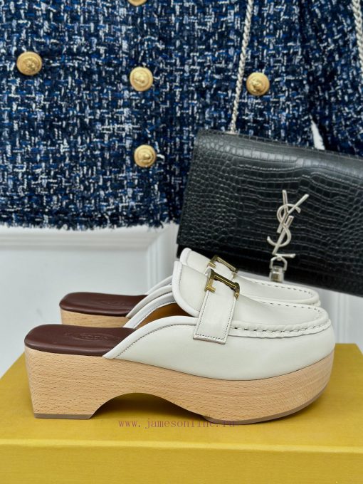 TOD's Classic Explosive Thick Bottom Metal BuckleHalf drag seriesOriginal customized calf ledkdcfojd - Image 2