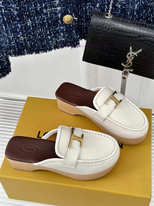 TOD's Classic Explosive Thick Bottom Metal BuckleHalf drag seriesOriginal customized calf ledkdcfojd - Image 4