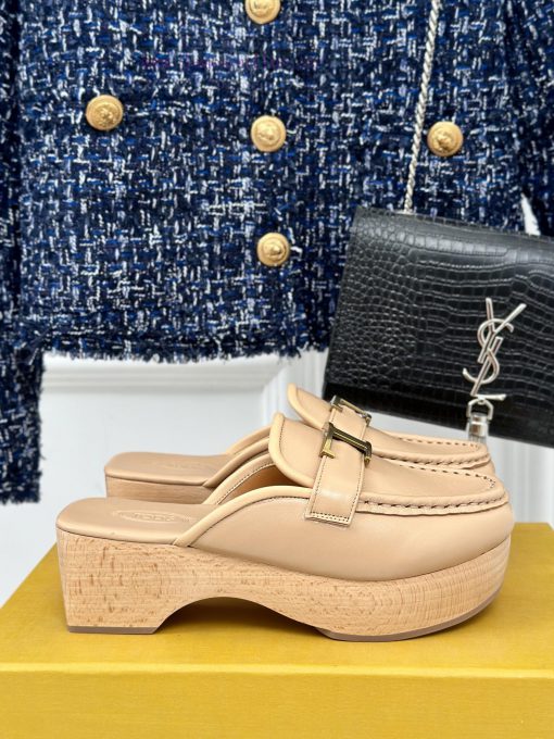 TOD's Classic Explosive Thick Bottom Metal BuckleHalf drag seriesOriginal customized calf le9w3kx4z9