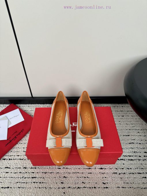 FERRAGAM * 24/Early Spring New SF Ferragamo Flat Single ShoesThis year's hot bow tie is pairod4eloxh