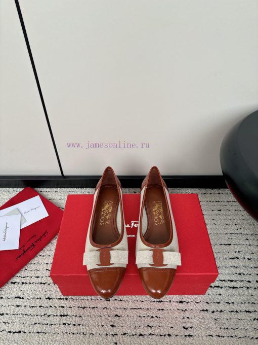 FERRAGAM * 24/Early Spring New SF Ferragamo Flat Single ShoesThis year's hot bow tie is pair45kxc8si - Image 2