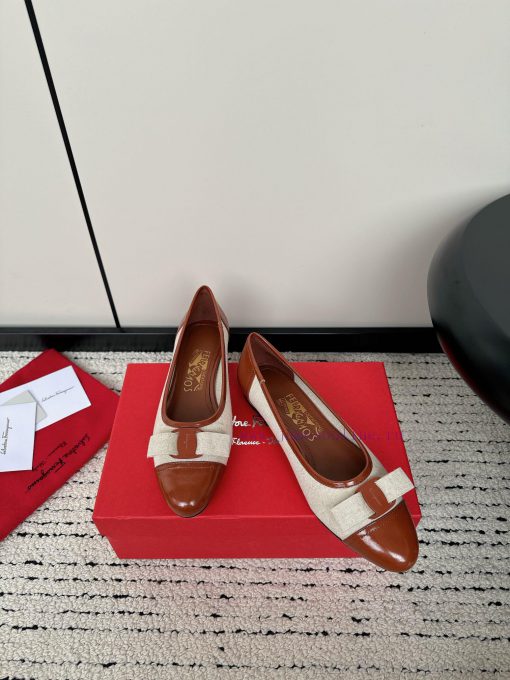 FERRAGAM * 24/Early Spring New SF Ferragamo Flat Single ShoesThis year's hot bow tie is pair45kxc8si - Image 3