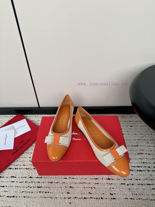 FERRAGAM * 24/Early Spring New SF Ferragamo Flat Single ShoesThis year's hot bow tie is pairod4eloxh - Image 3